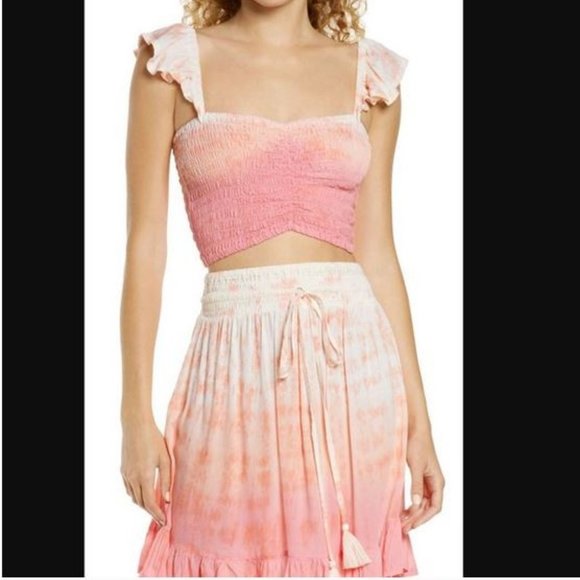 Tiare Hawaii Tops Tiare Hawaii Hollie Smocked Cover Up Crop Top In